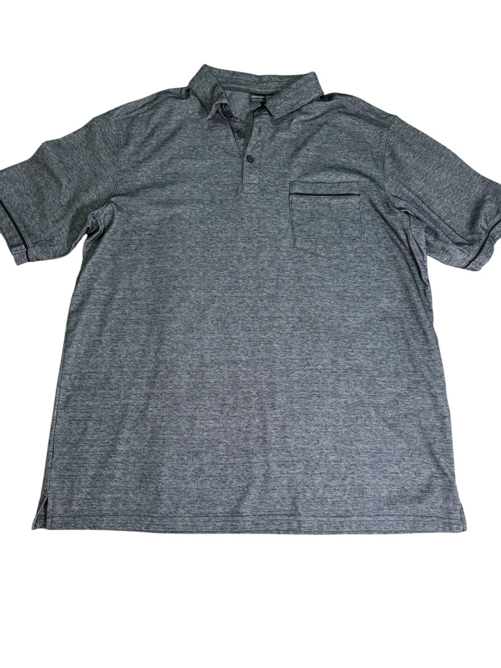 Jockey Men's Charcoal Heather Polo with Chest Pocket